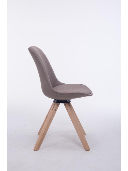 Scaun vizitator pătrat Troyes pivotant Natura Fabric, taupe