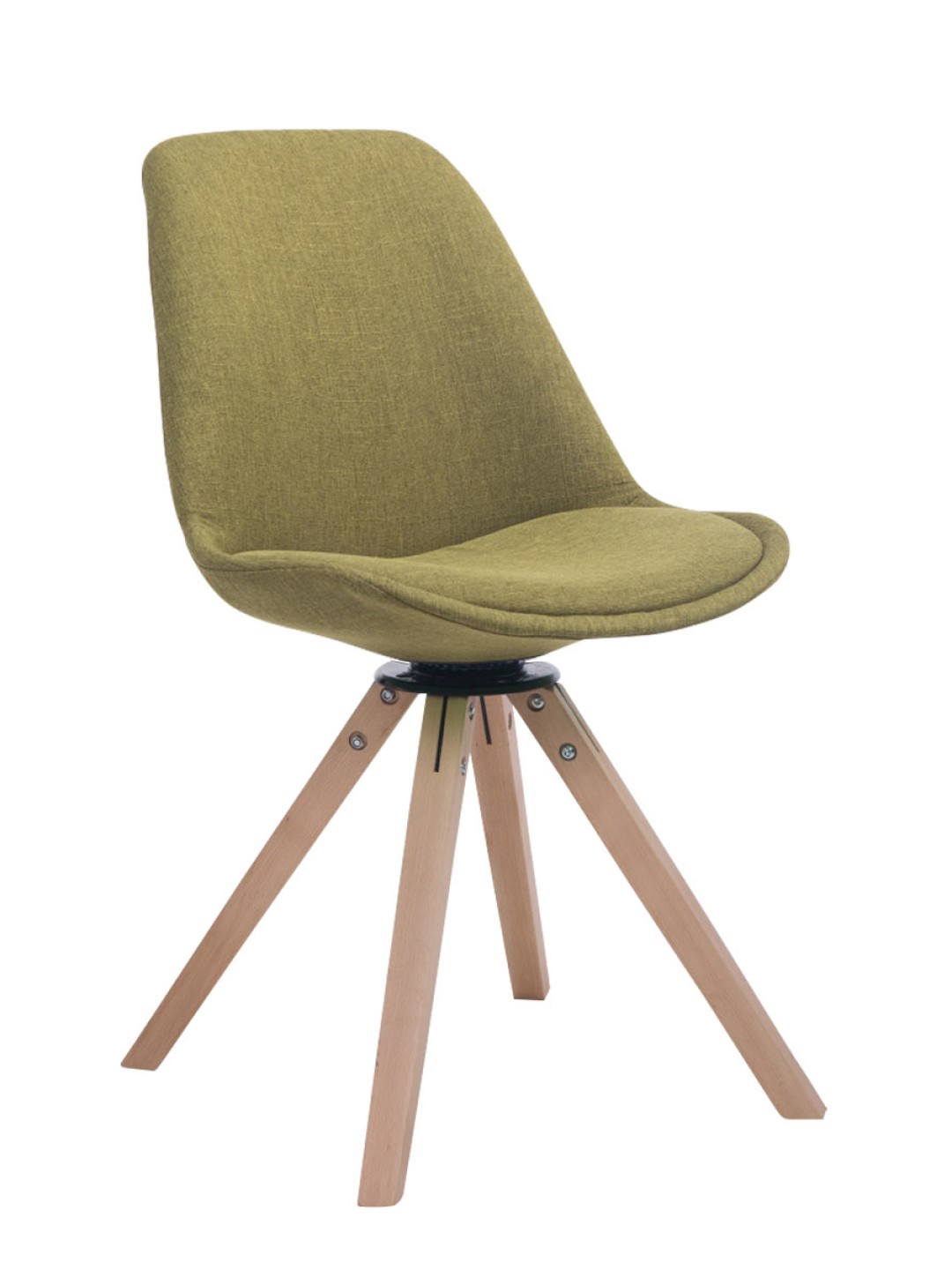 Scaun vizitator pătrat Troyes pivotant Natura Fabric, verde