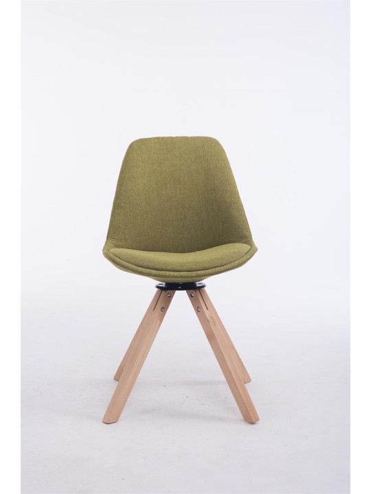 Scaun vizitator pătrat Troyes pivotant Natura Fabric, verde