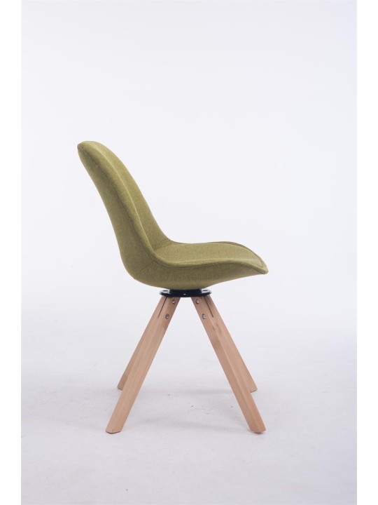 Scaun vizitator pătrat Troyes pivotant Natura Fabric, verde