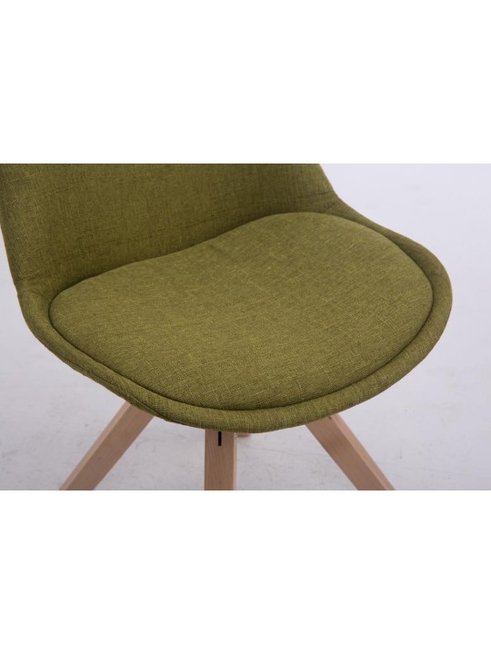 Scaun vizitator pătrat Troyes pivotant Natura Fabric, verde
