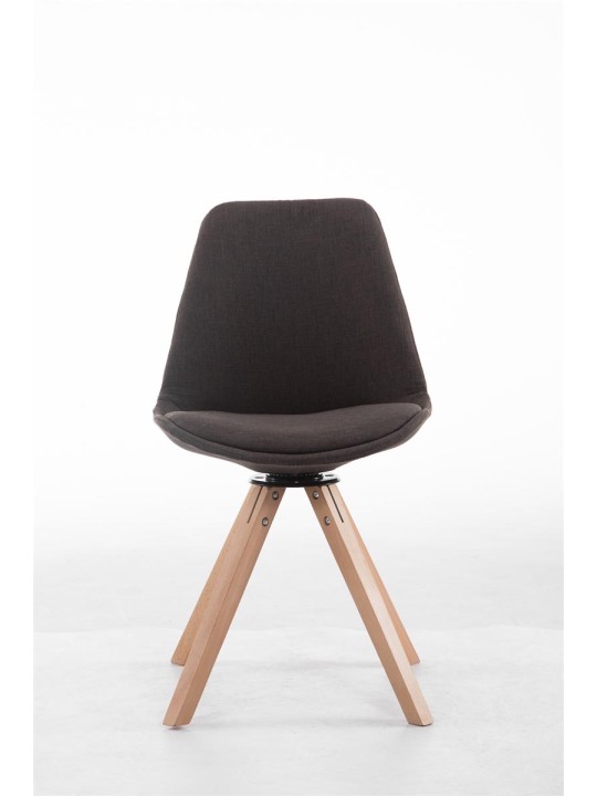 Scaun vizitator pătrat Troyes pivotant Natura Fabric, gri închis