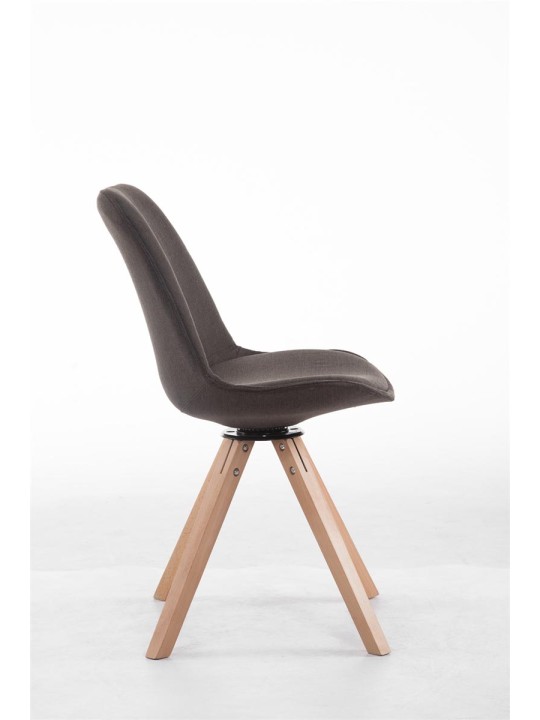 Scaun vizitator pătrat Troyes pivotant Natura Fabric, gri închis