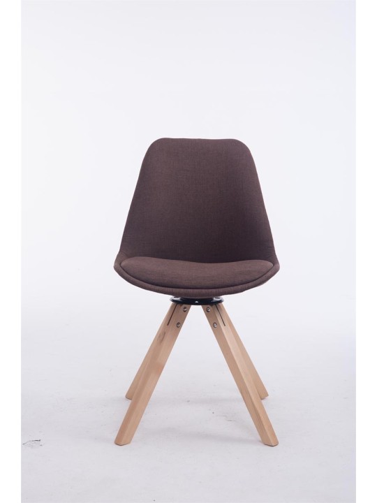 Scaun vizitator pătrat Troyes pivotant Natura Fabric, maro