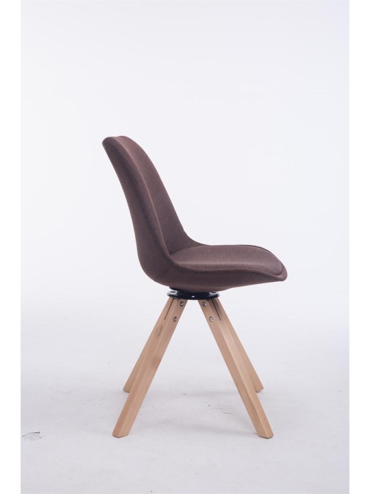 Scaun vizitator pătrat Troyes pivotant Natura Fabric, maro