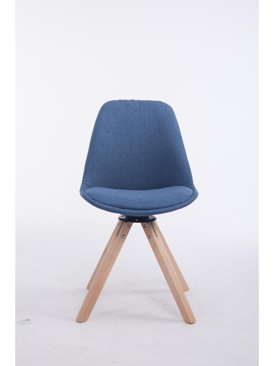 Scaun vizitator pătrat Troyes pivotant Natura Fabric, albastru