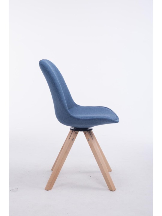 Scaun vizitator pătrat Troyes pivotant Natura Fabric, albastru