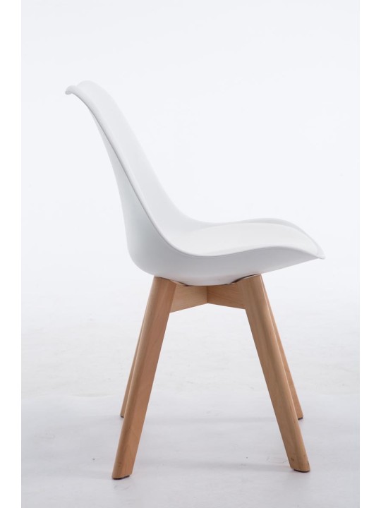 Scaun vizitator Borneo V2 Natura piele artificiala, alb