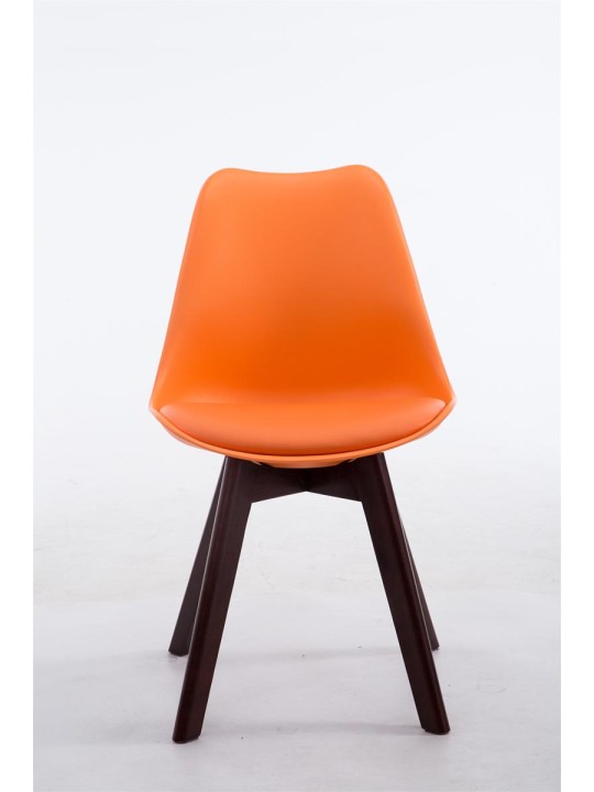 Scaun vizitator Borneo V2 din piele artificială de nuc, portocaliu Scaun vizitator Borneo V2 din piele artificială de nuc, portocaliu