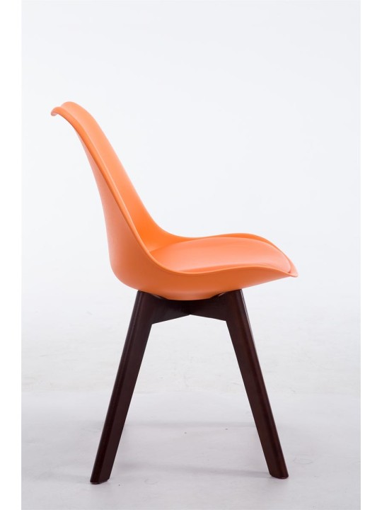 Scaun vizitator Borneo V2 din piele artificială de nuc, portocaliu Scaun vizitator Borneo V2 din piele artificială de nuc, portocaliu