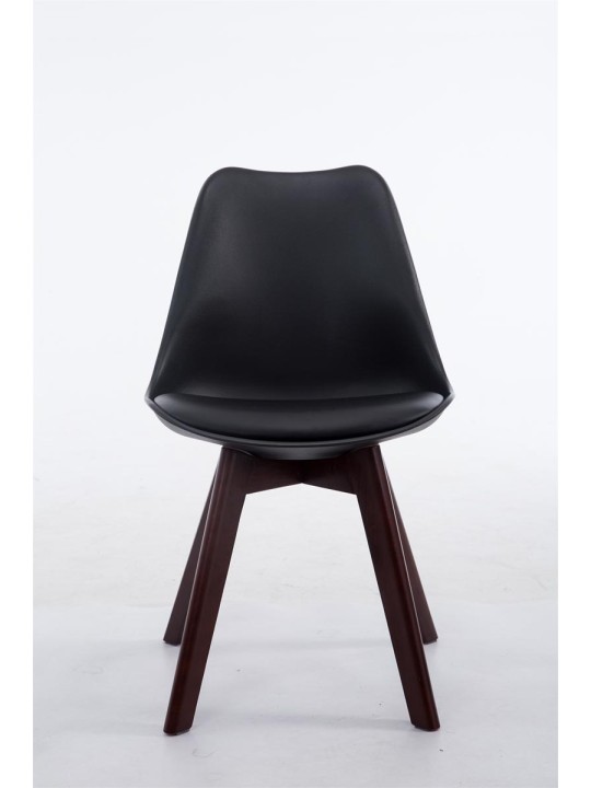 Scaun vizitator Borneo V2 din piele artificială de nuc, negru