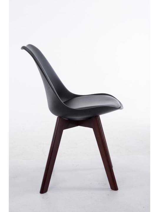 Scaun vizitator Borneo V2 din piele artificială de nuc, negru