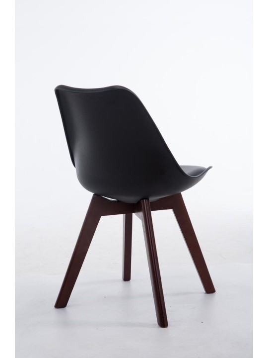 Scaun vizitator Borneo V2 din piele artificială de nuc, negru