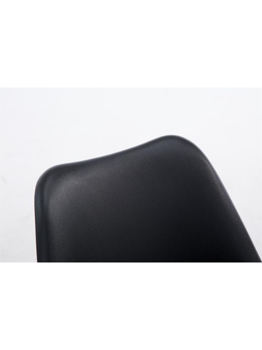 Scaun vizitator Borneo V2 din piele artificială de nuc, negru