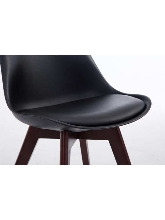 Scaun vizitator Borneo V2 din piele artificială de nuc, negru