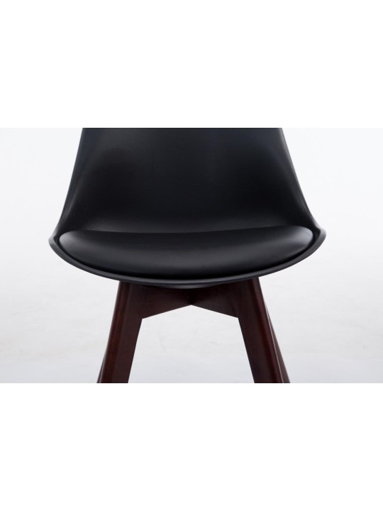 Scaun vizitator Borneo V2 din piele artificială de nuc, negru