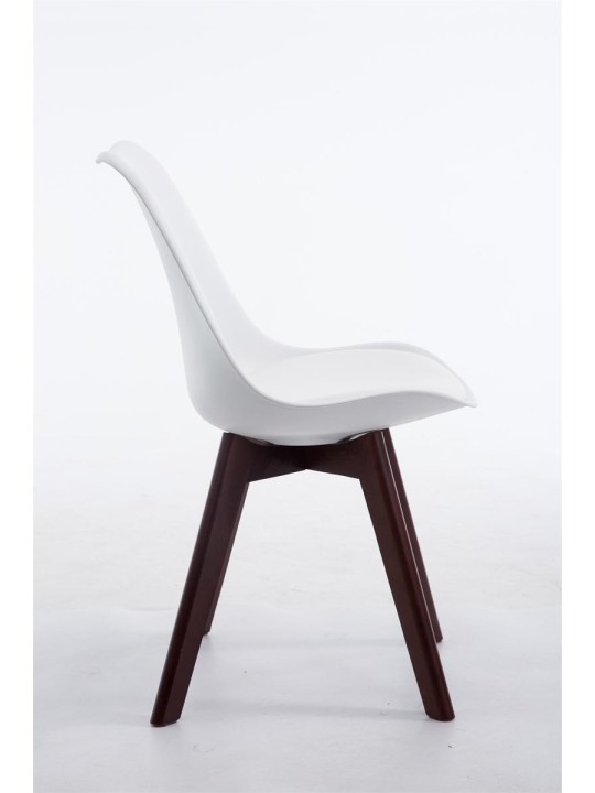 Scaun vizitator Borneo V2 din piele artificială de nuc, alb