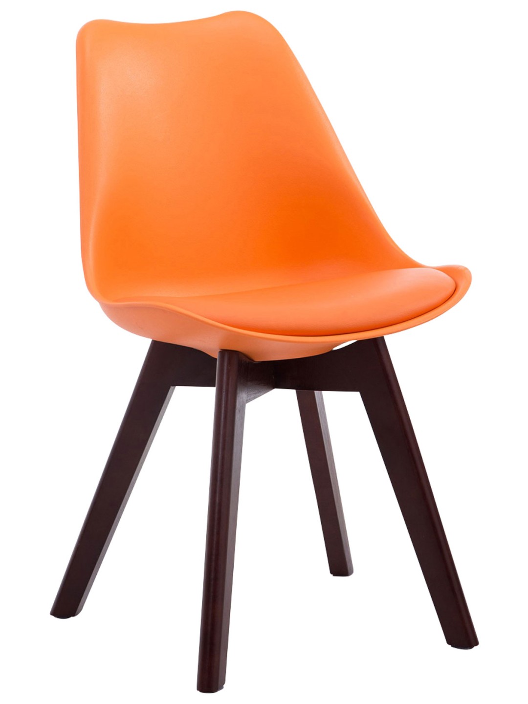Scaun vizitator Borneo V2 din piele artificială de nuc, portocaliu