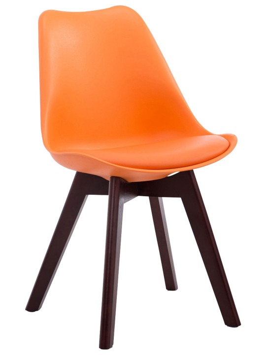 Scaun vizitator Borneo V2 din piele artificială de nuc, portocaliu Scaun vizitator Borneo V2 din piele artificială de nuc, portocaliu