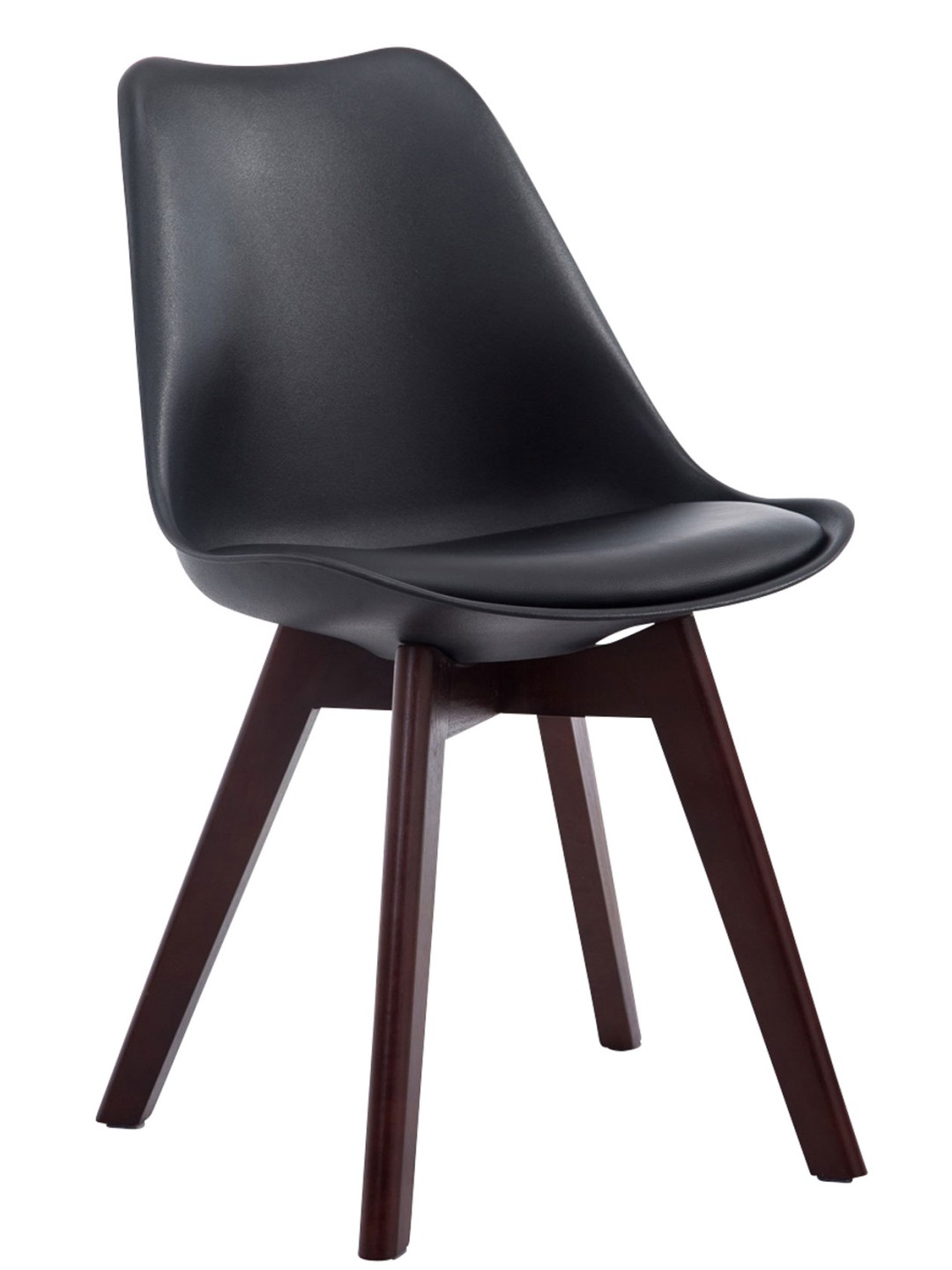 Scaun vizitator Borneo V2 din piele artificială de nuc, negru