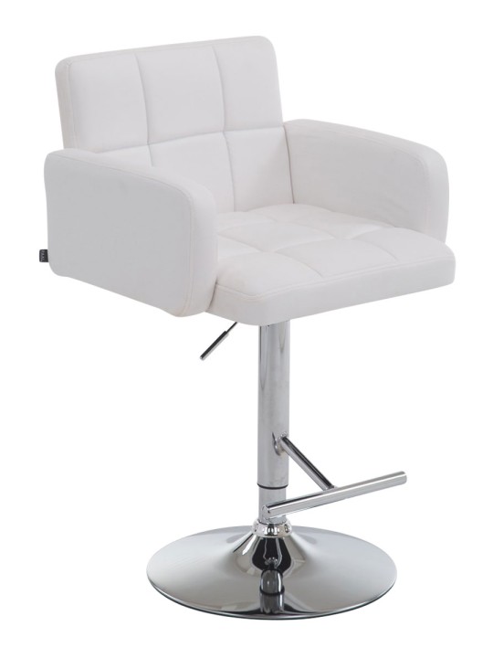 Scaun de bar Los Angeles imitatie piele C, alb