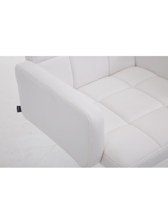 Scaun de bar Los Angeles imitatie piele C, alb