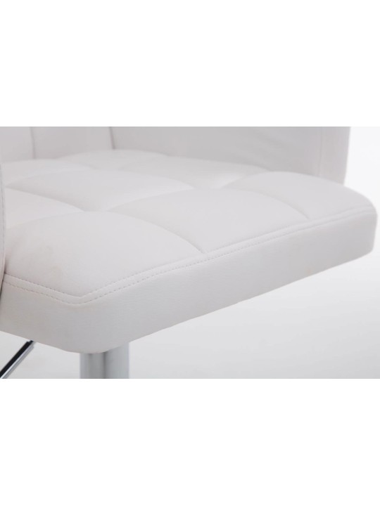 Scaun de bar Los Angeles imitatie piele C, alb