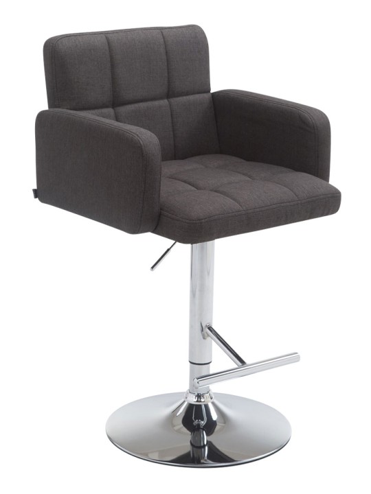 Scaun de bar țesătură Los Angeles C, gri închis