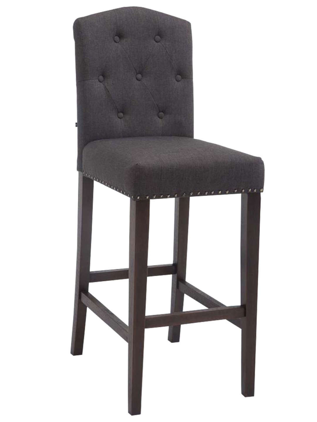 Scaun de bar Louise stofa antic, gri închis