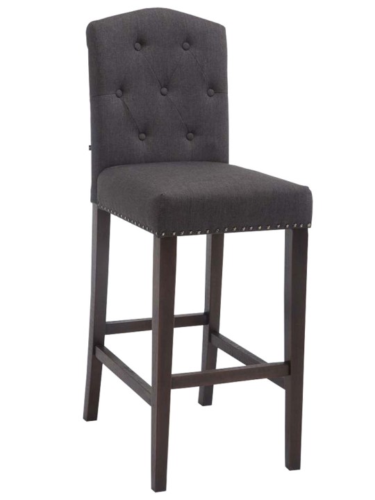 Scaun de bar Louise stofa antic, gri închis