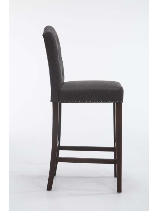Scaun de bar Louise stofa antic, gri închis