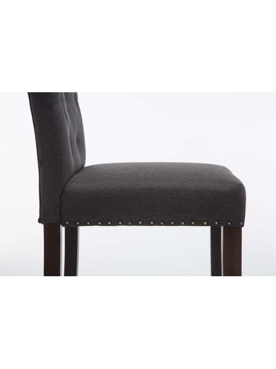 Scaun de bar Louise stofa antic, gri închis