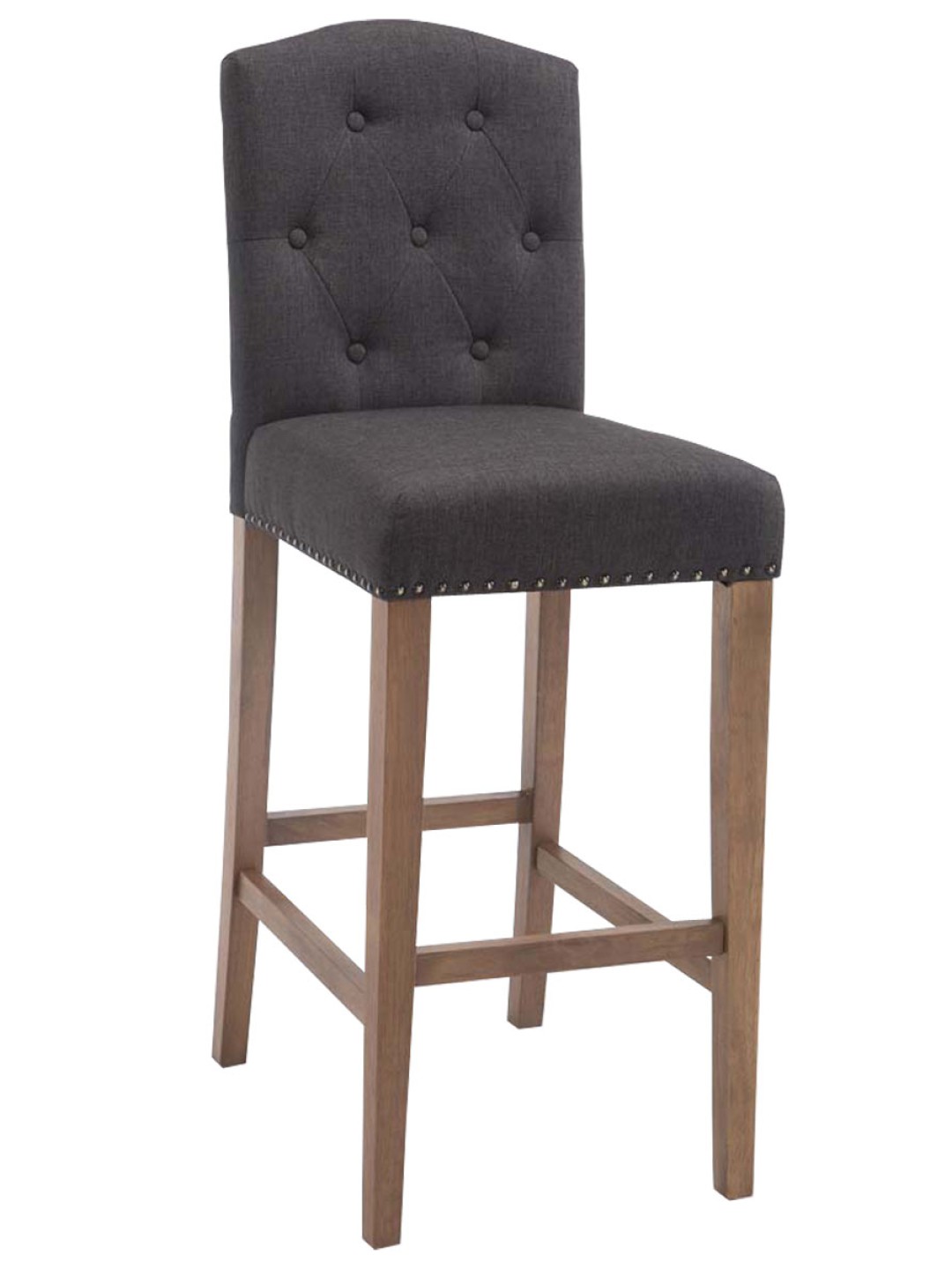 Scaun de bar Louise stofa antic-luminoasa, gri închis