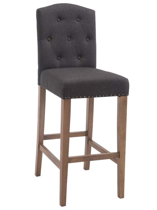 Scaun de bar Louise stofa antic-luminoasa, gri închis