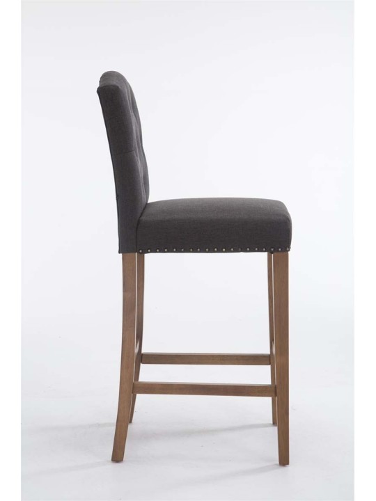 Scaun de bar Louise stofa antic-luminoasa, gri închis