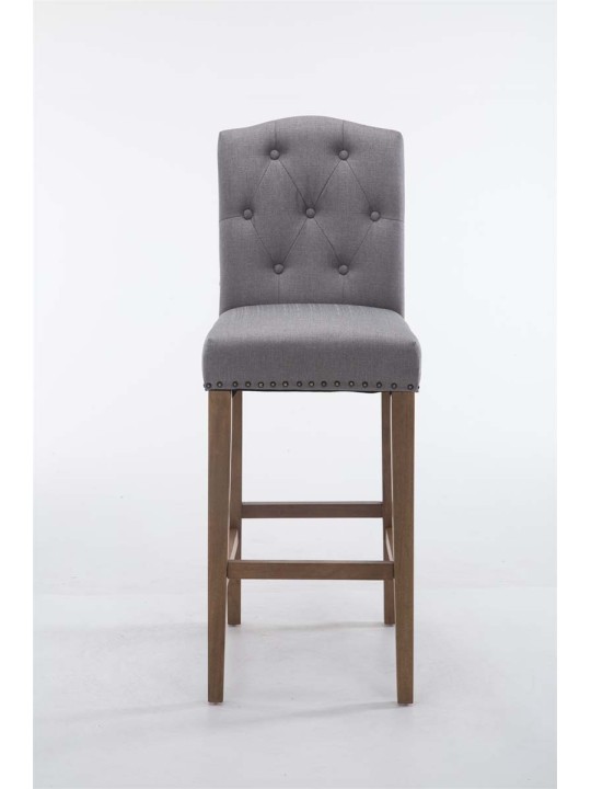 Scaun de bar Louise stofa antic-luminoasa, gri deschis