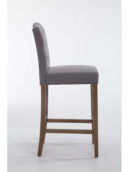 Scaun de bar Louise stofa antic-luminoasa, gri deschis