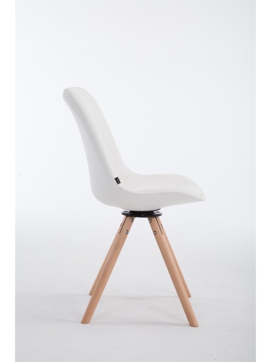 Scaun vizitator Calais Rotativ Natura Rotund, alb