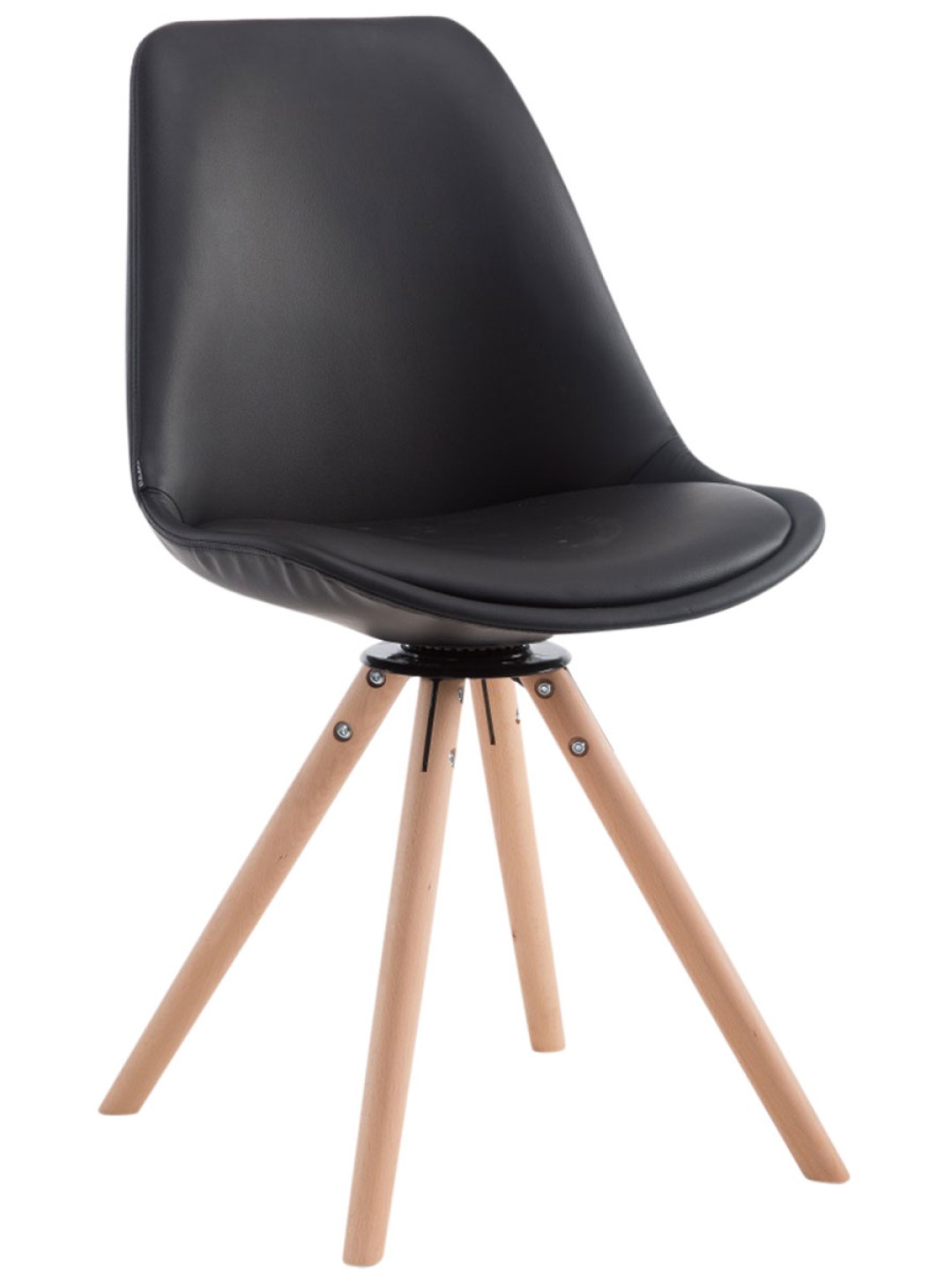 Scaun vizitator Calais Rotativ Natura Rotund, negru