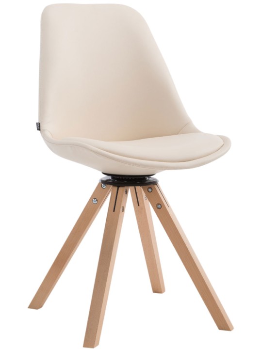 Scaun vizitator Calais pivotant Natura Square, crem