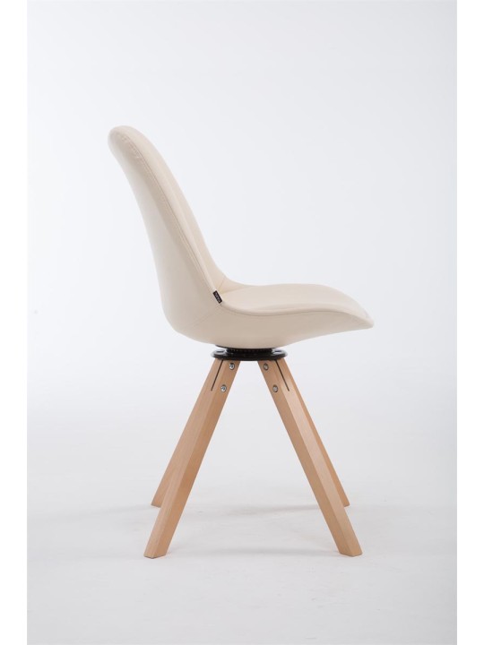 Scaun vizitator Calais pivotant Natura Square, crem