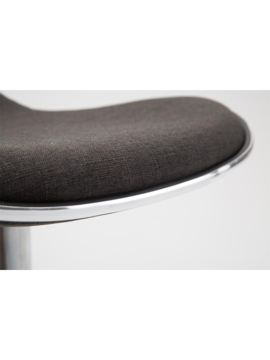 Scaun de bar Shanghai stofa crom, gri închis