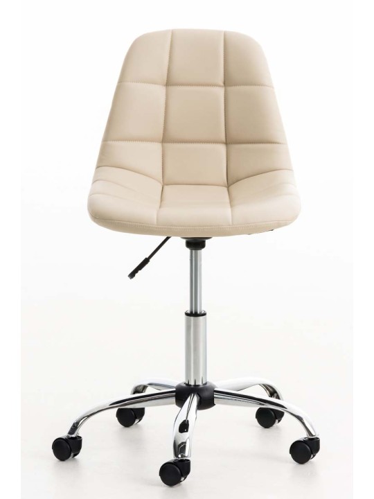 Scaun de birou din imitatie piele Emil, crem