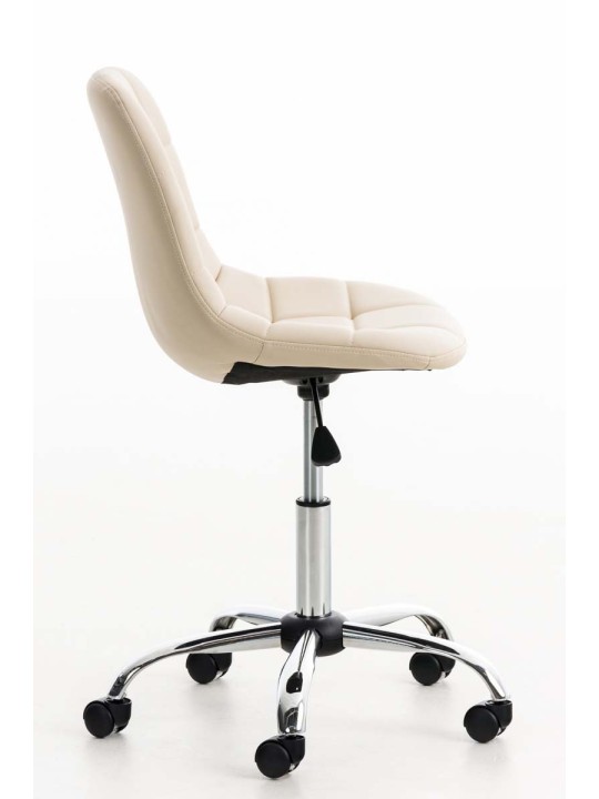 Scaun de birou din imitatie piele Emil, crem