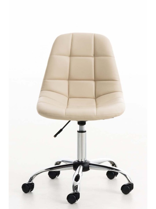 Scaun de birou din imitatie piele Emil, crem