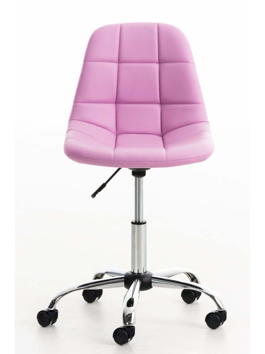 Scaun de birou din imitatie piele Emil, roz