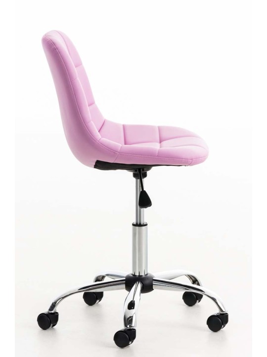 Scaun de birou din imitatie piele Emil, roz