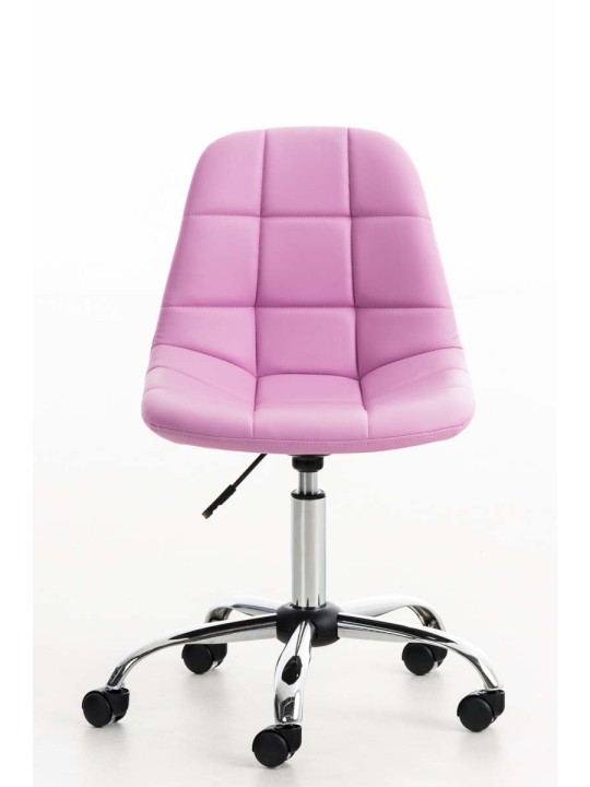 Scaun de birou din imitatie piele Emil, roz
