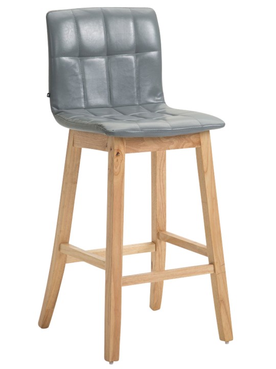 Scaun de bar Bregenz imitatie piele Natura,, gri