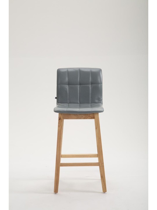 Scaun de bar Bregenz imitatie piele Natura,, gri